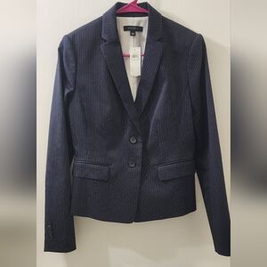 Women's Navy Pinstripe Blazer
